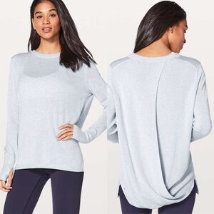 Lululemon Bring It Backbend Sweater - Heathered Alpine White SZ 10